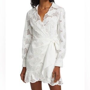 Self Portrait floral embroidered wrap dress